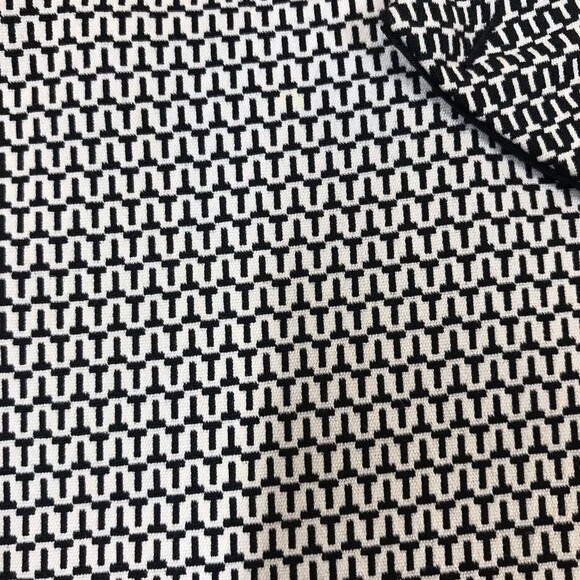 Veronika Maine Womens Black & White Size 6 Knee Length Short Sleeve Sheath Dress - Picture 8 of 14